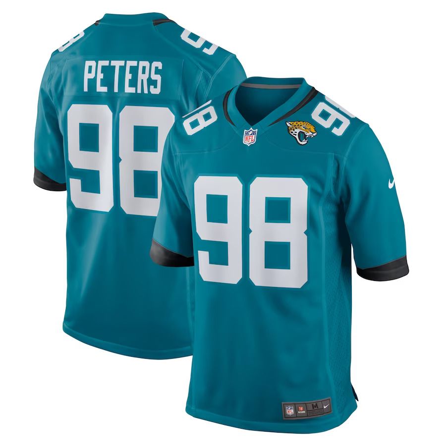 Men Jacksonville Jaguars #98 Corey Peters Nike Teal Home Game Player NFL Jersey->jacksonville jaguars->NFL Jersey